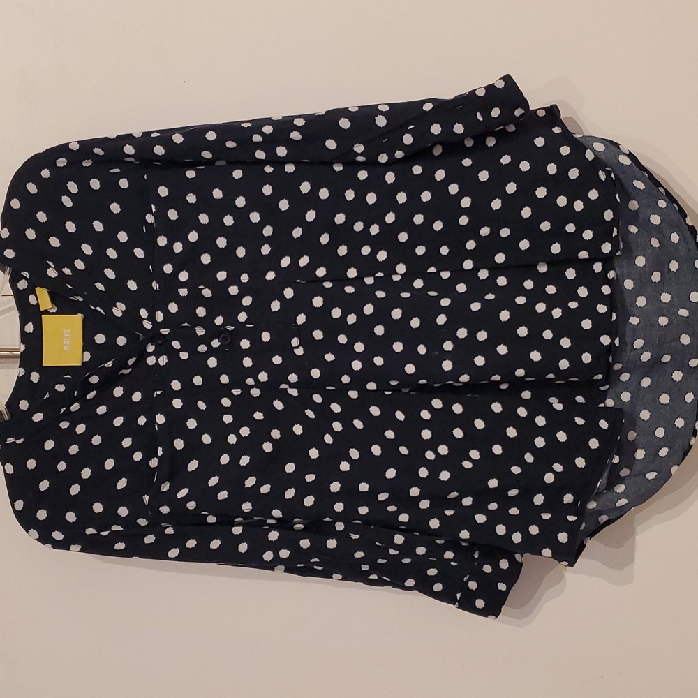 Maeve Rayon 2-Pocket 1/2 Pullover in Navy / White